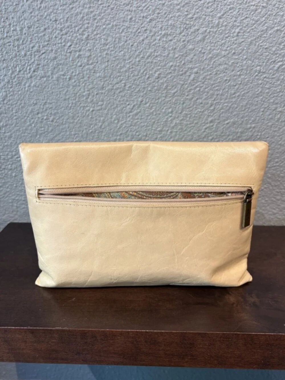Hobo International Cream Leather Envelope Clutch